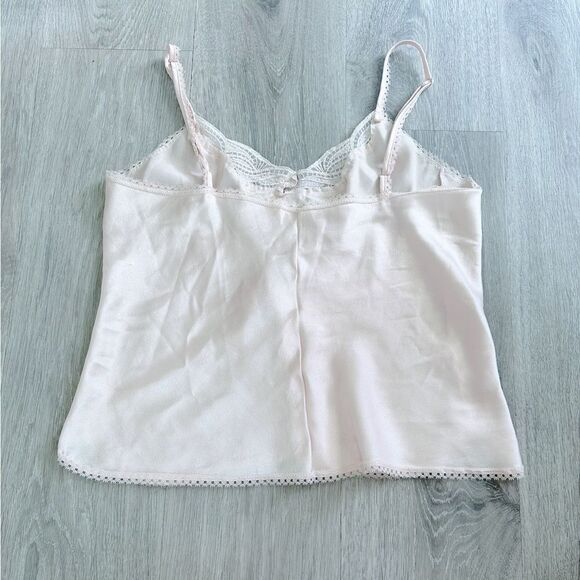 Vintage Blush Pink Elegant Lace Trim Tank Top - Picture 2 of 2